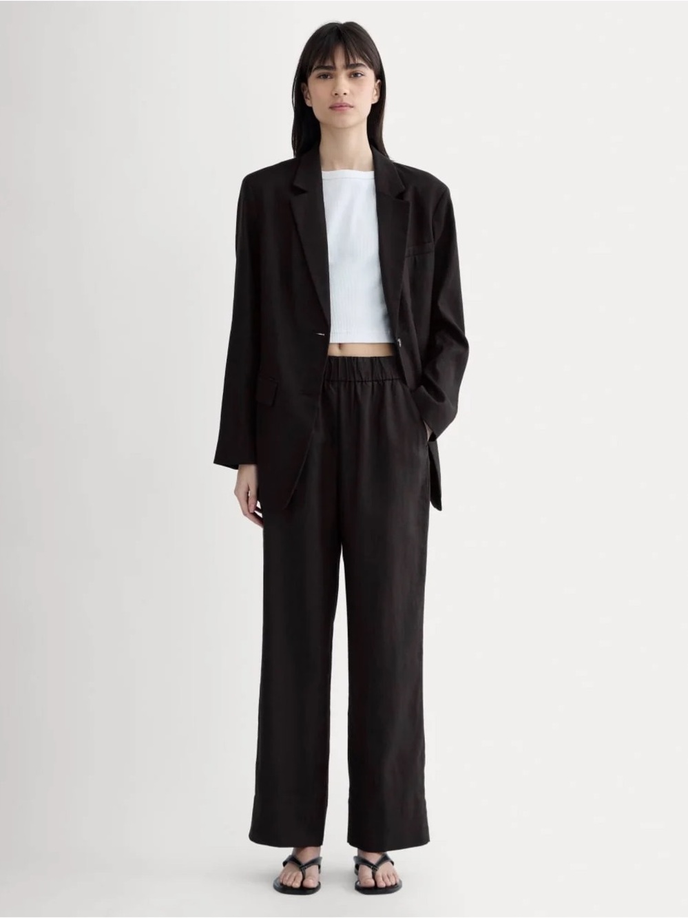 ✨ Everlane Breathable European Linen Pull-On Pants • Size M • Black (NWT)